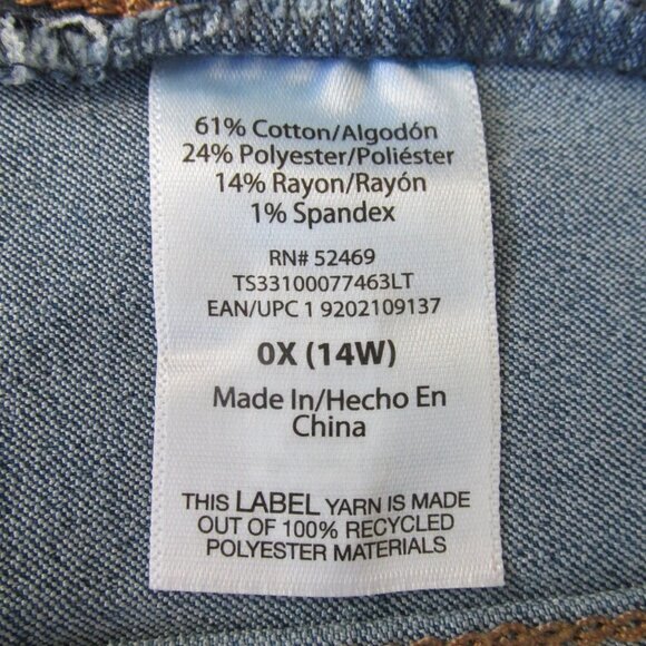 TERRA & SKY WOMEN'S SIZE OX 14 W JEANS MED WASH PULL ON JEGGINGS HIGH RISE NWT - Picture 7 of 11